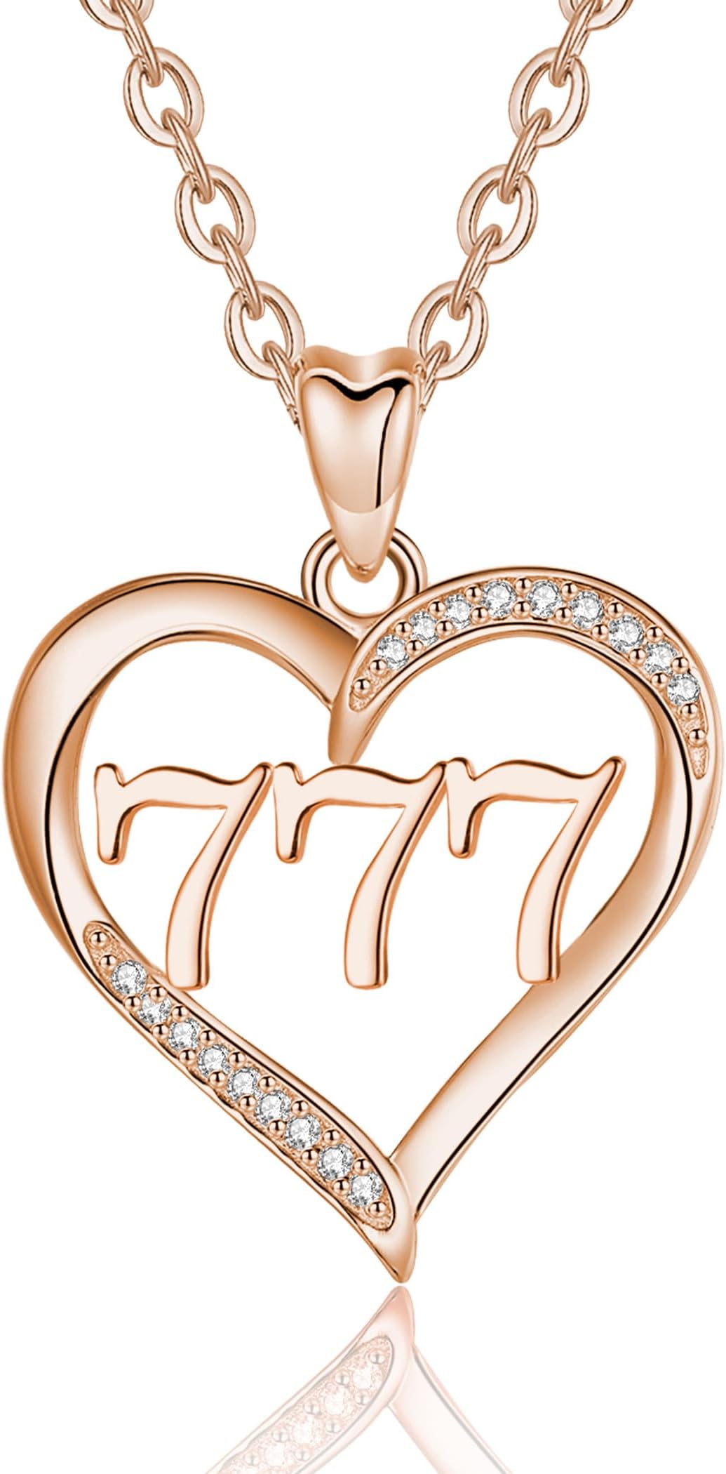 INFUSEUAngel Number Necklace, 925 Sterling Silver Pendants 111 222 333 444 555 666 777 888 999 Silver/Black/Gold/Gold Rose Jewelry Choker With Lucky Pendant Gift for Women Girl