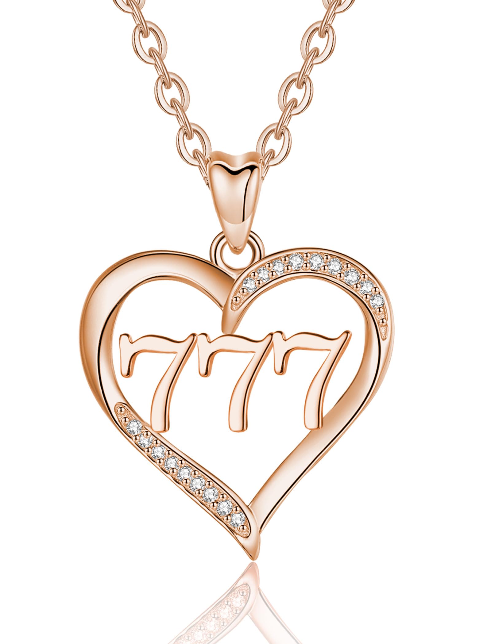 INFUSEUAngel Number Necklace, 925 Sterling Silver Pendants 111 222 333 444 555 666 777 888 999 Silver/Black/Gold/Gold Rose Jewelry Choker With Lucky Pendant Gift for Women Girl