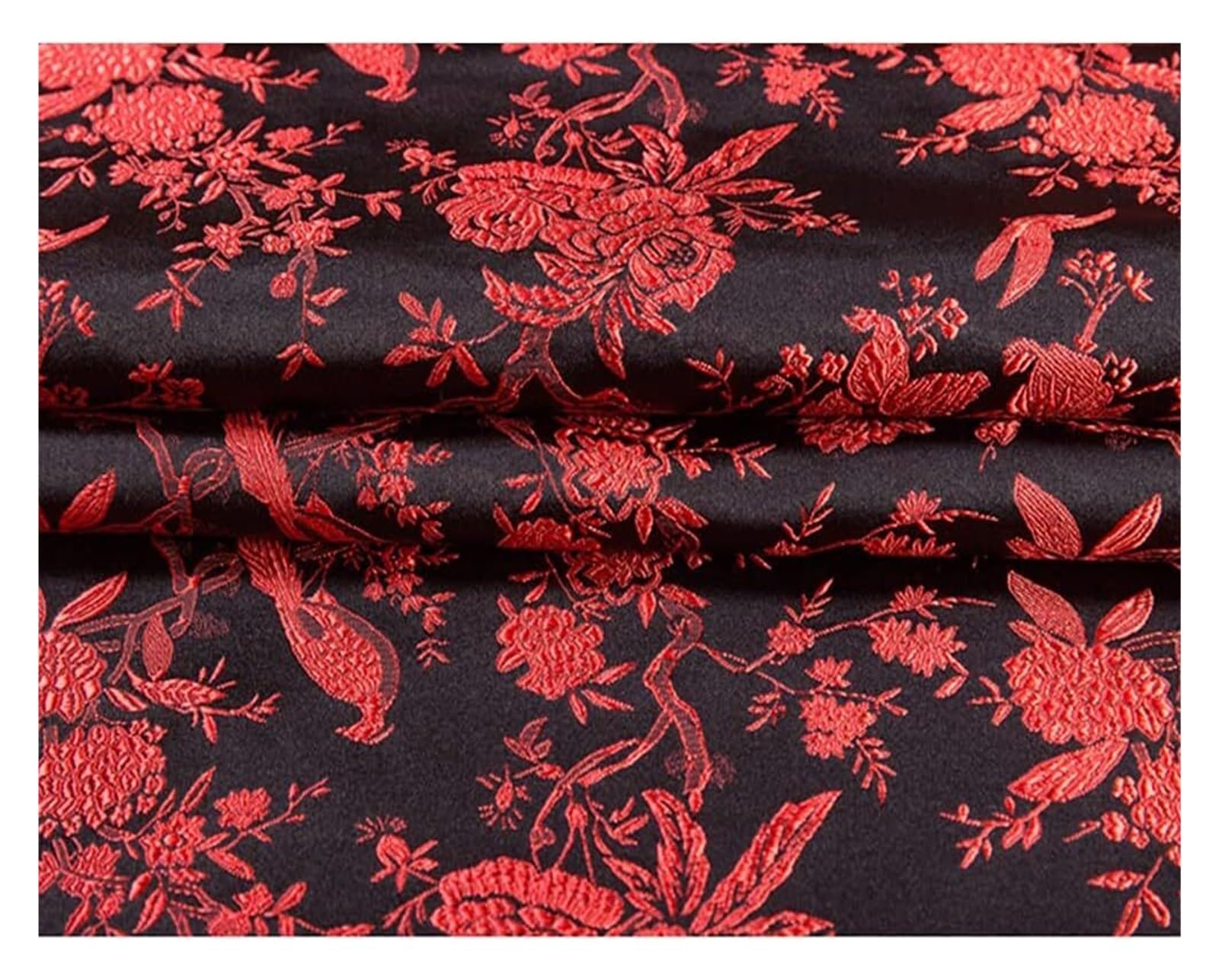 Chińska satynowa tkanina brokatowa ze sztucznego jedwabiu wielokolorowa 75x50cm na garnitur Cheongsam(Purple)