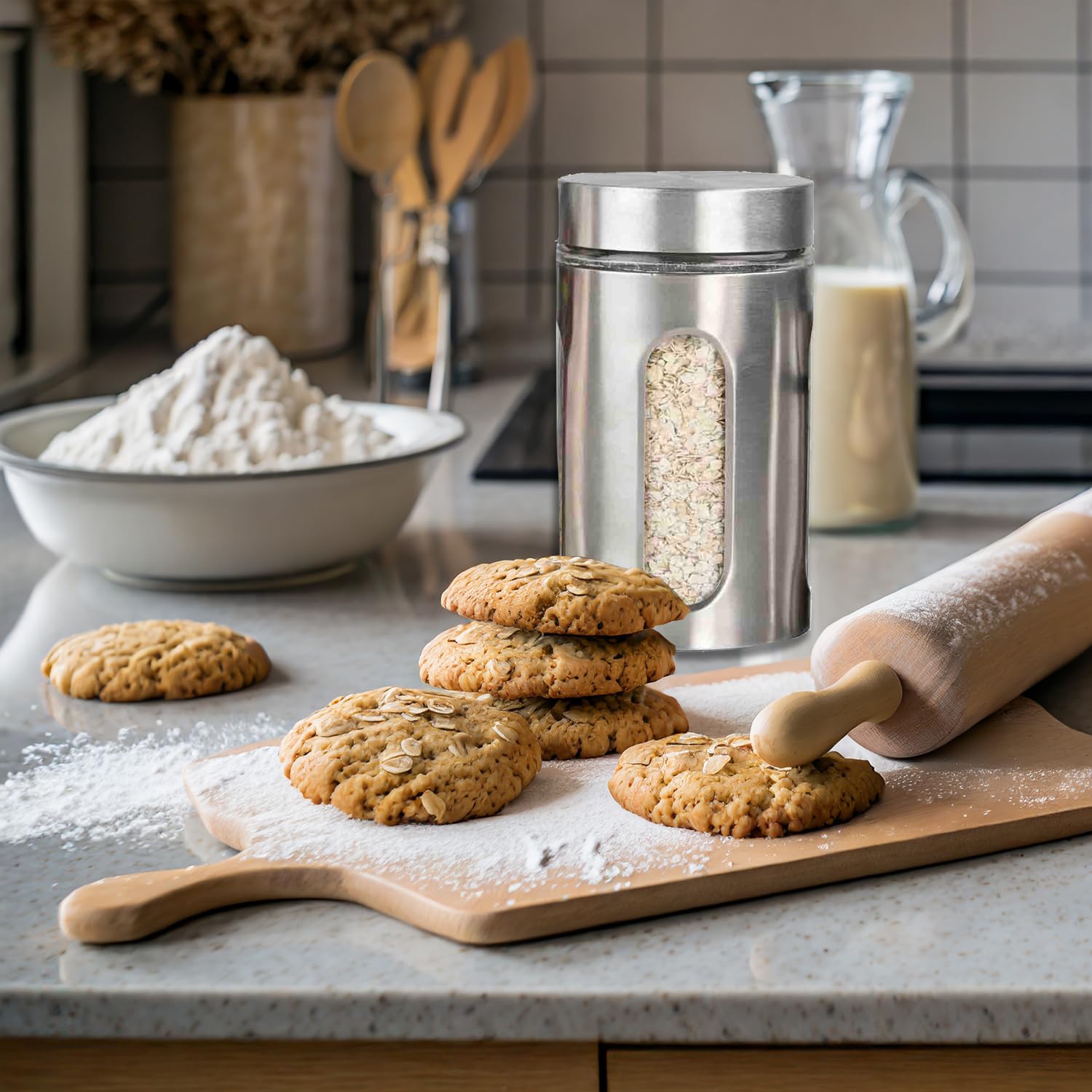 Amazon.com: Kitchen Canisters By Home Basics | Retro-Styled For