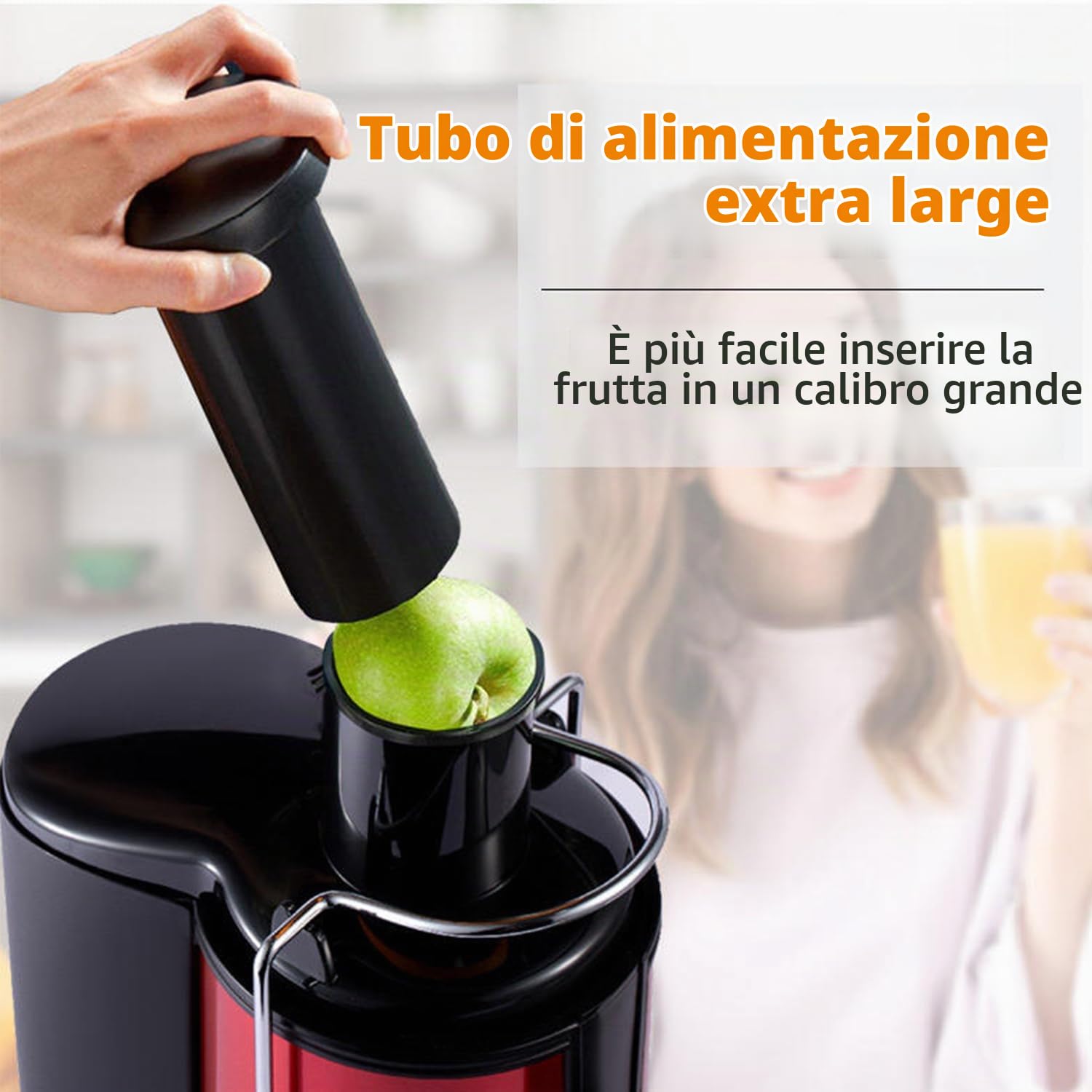 800W Estrattore di Succo Professionale, MOKEKA Centrifuga Frutta e Verdura, 2 Velocità, Pulizia Facile, Acciaio Inox, Base Anti-Scivolo