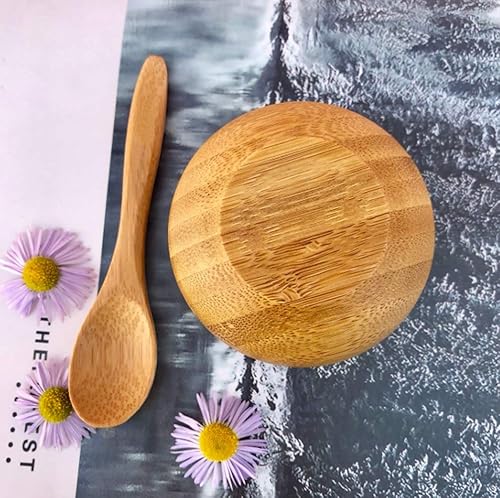 Miniatura 4 de Cuenco de mezcla de bambú ecológico - Lindo pequeño tazón de mezcla para cuidado de la piel facial DIY casero mini juegos de herramientas cosméticas