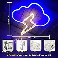 Vista 191 de Cloud Neon Signs, LED Light for Wall Decor, Battery or USB Powered for Bedroom Aesthetic Teen Girl Kid Room Christmas Wedding Party (White)