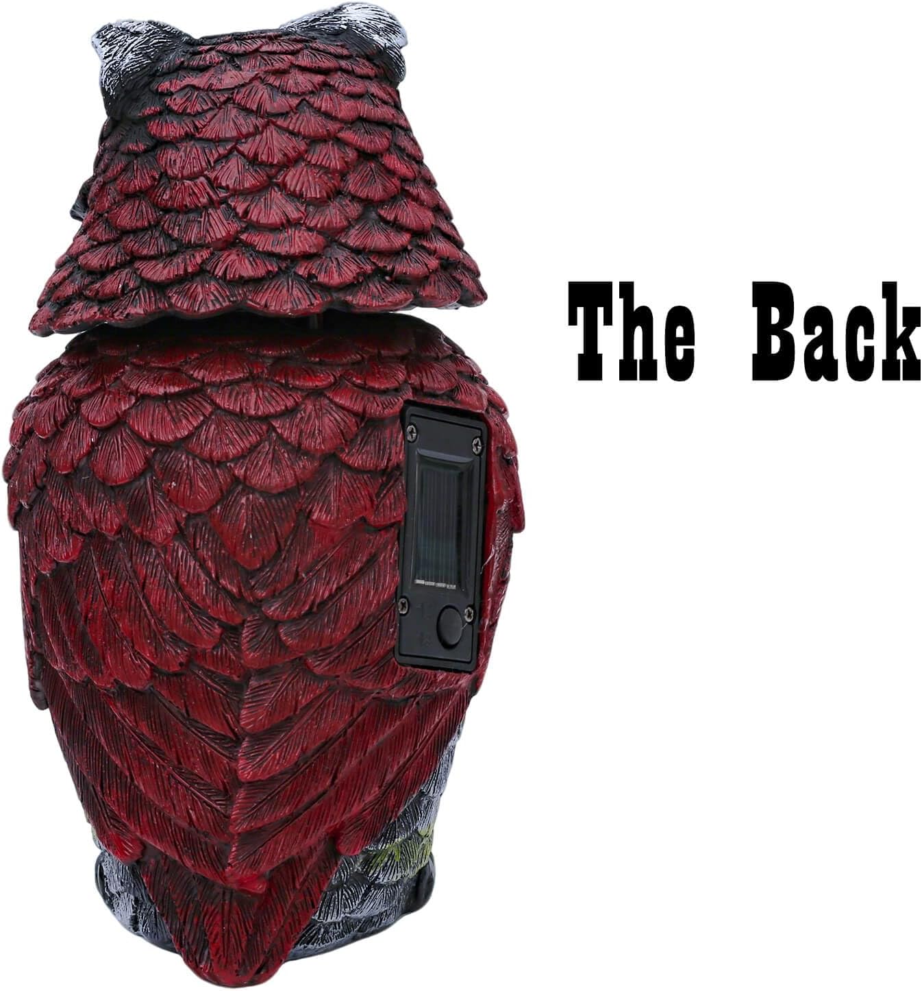 Owl Outdoor Statue with Solar Light Garden Decoration Gift for Patio, Backyard & Lawn, Owl Waterproof Resin Sculpture Ornament with Glowing Eyes, 8.3" H - Image 5