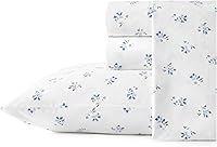 Stone Cottage Blue Sketchy Ditsy Full Cotton Percale Sheet Set - Crisp, Cool, Breathable Bedding for Restful Sleep