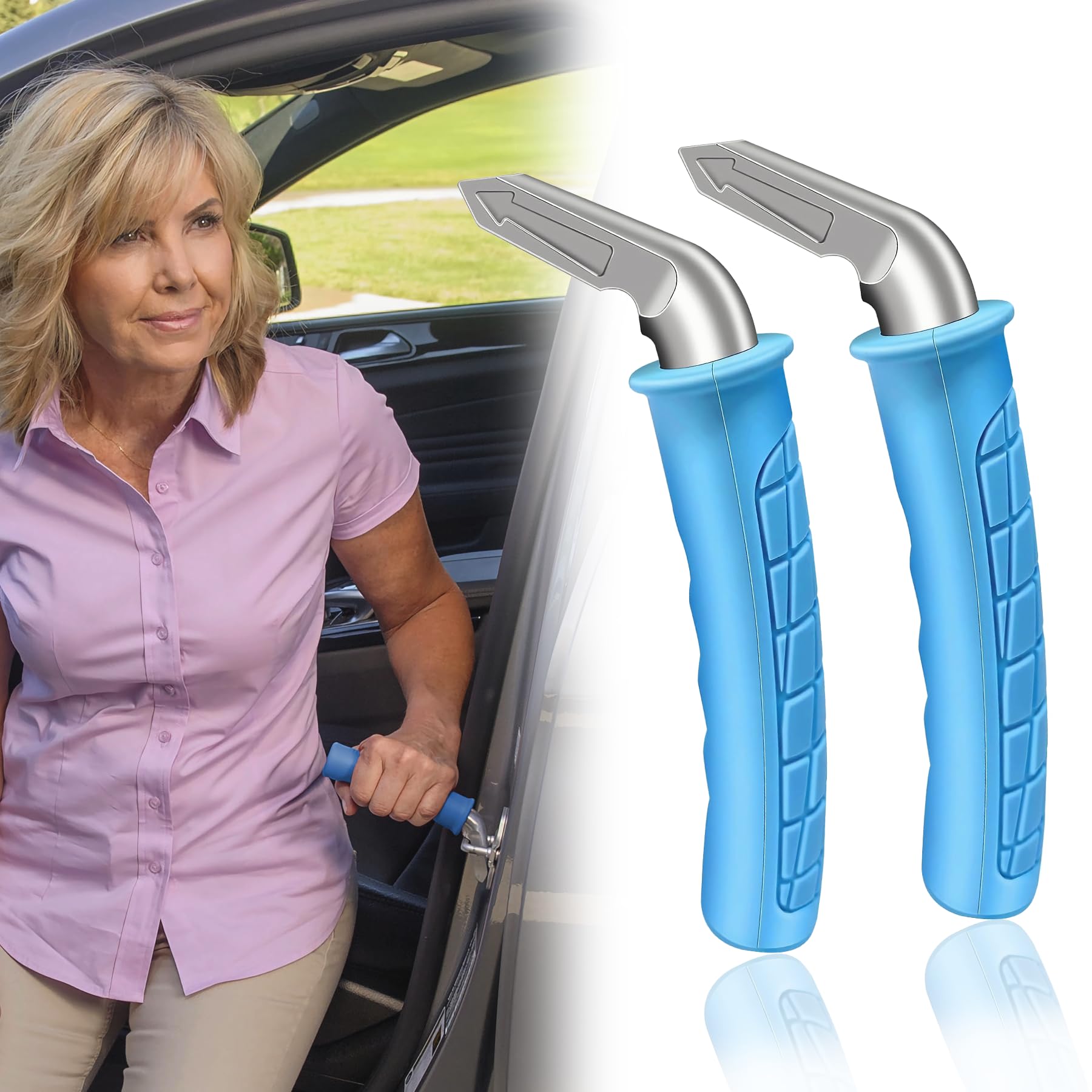 MS ASEL 2 Pack Car Door Handle Assist for Elderly – Door Handle for Seniors Portable Mobility Aid Handicap Vehicle Support Handle Ideal for
