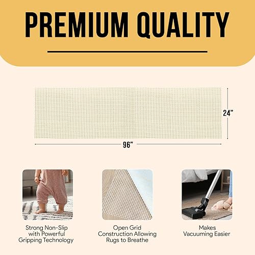 Miniatura 3 de Agarre antideslizante para alfombra de 4 x 6 pies, agarre para alfombra para suelos de madera dura, laminado, vinilo, piedra y azulejos, almohadilla