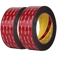 Vista 10 de 3M Cinta de montaje de doble cara, paquete de 2 unidades de 0.5 pulgadas de ancho 5925 VHB, cinta de espuma negra de alta adherencia, impermeable