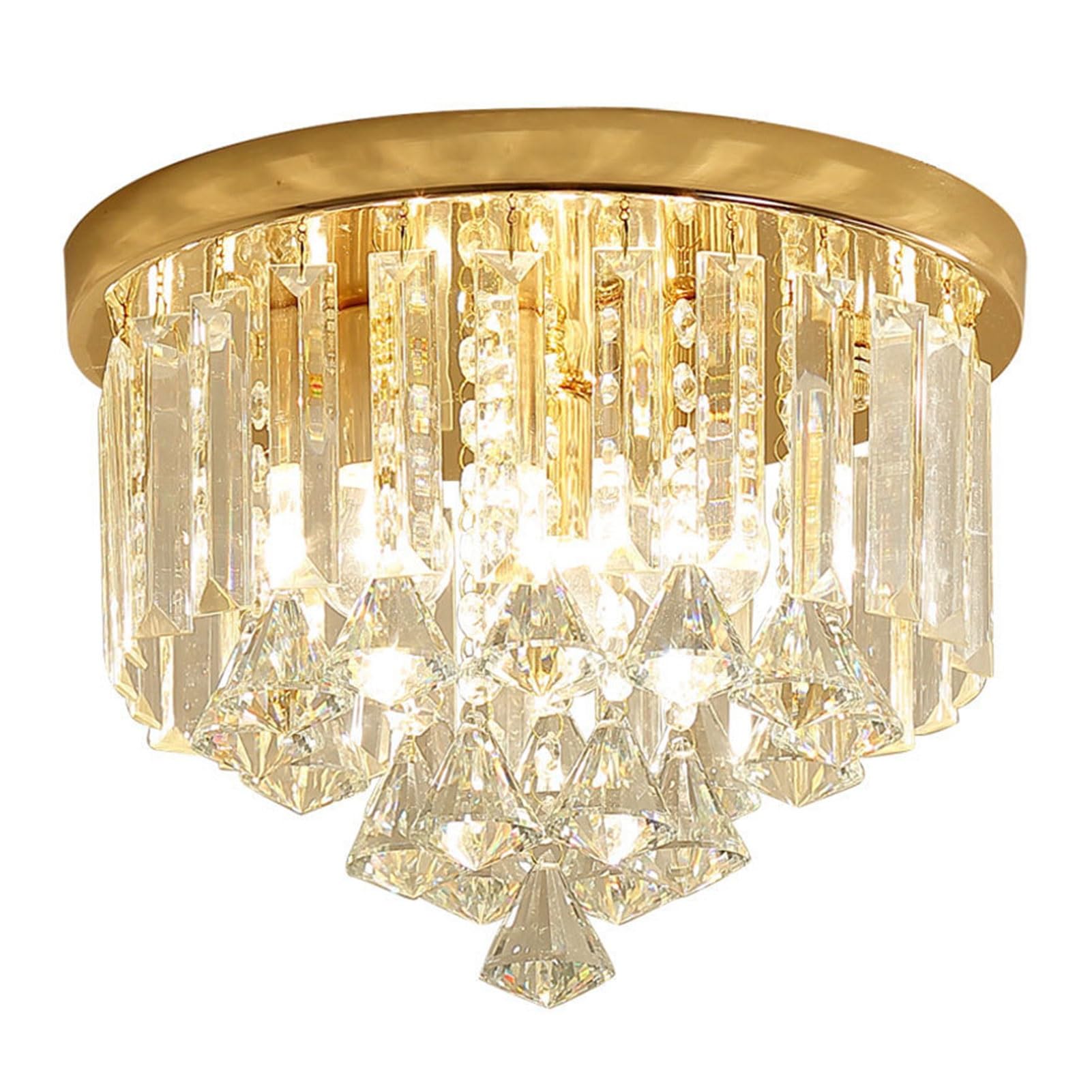 Lustre plafond cristal K9 arrondi pour éclairer un plafond bas - 8