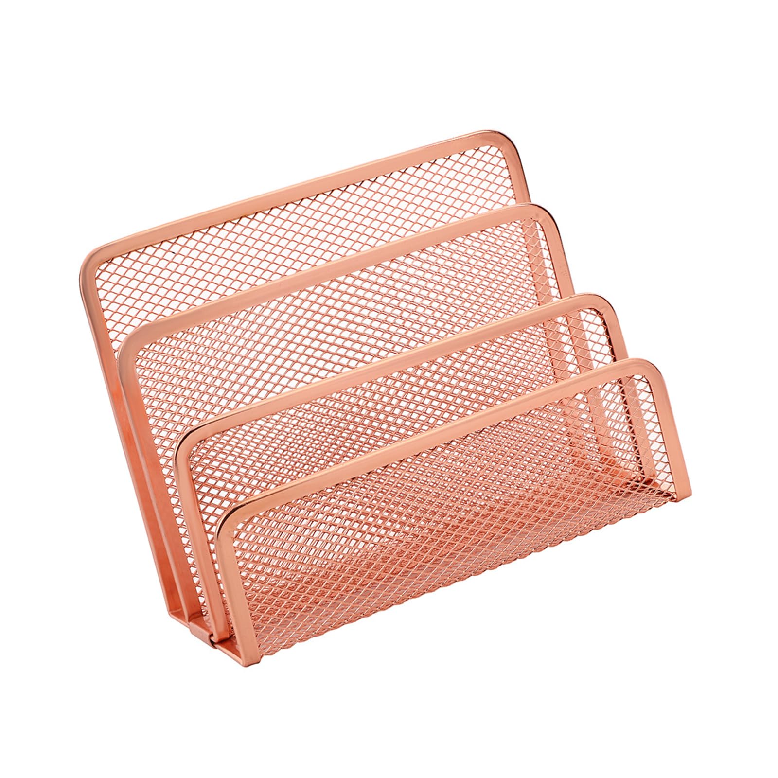 Montesy Desktop File Sorter Organizers 3 Compartments Metal Mail Sorter Space Saving Desk Book Magazine Stand 173x80x135mm