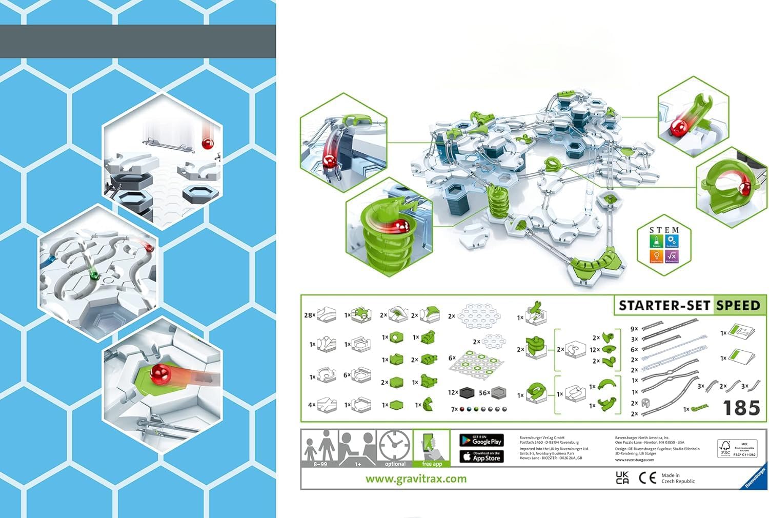 知育玩具 マーブルラン スピードセット 全 185 ピース 誕生日/クリスマスプレゼント向け