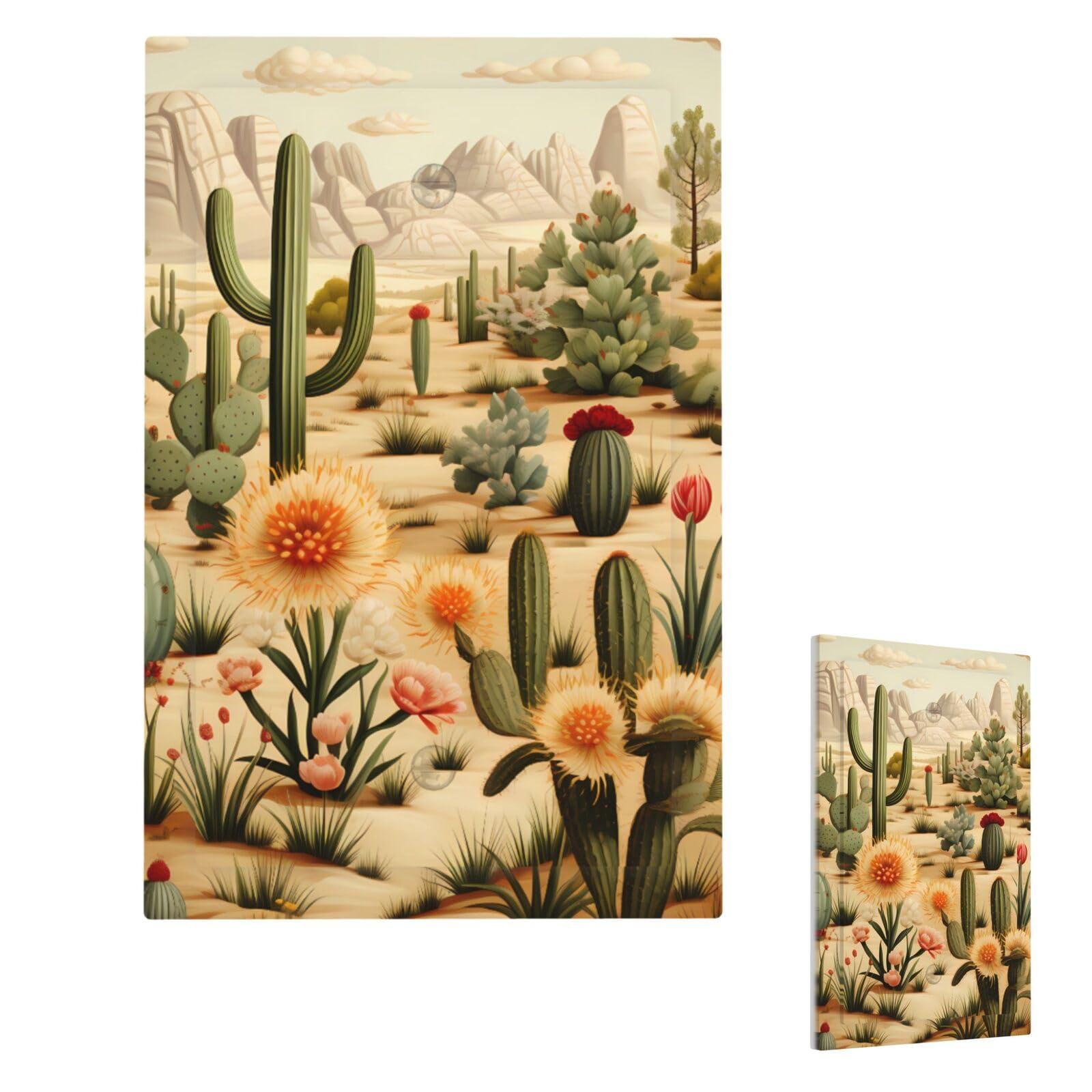 Cactus And Other Patterns Wall Plate Cover Modern Decorative 1 Gang Light Switch Cover Unbreakable Receptacle Outlet Covers For Living Room Bedroom Home Decor Single Blank