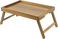 VaeFae Acacia Wood Bed Tray with Folding Legs - Breakfast in Bed Table for Eating, Laptop Use & Serving, Spill-Proof Bedroom Essential