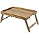 VaeFae Acacia Bed Table Tray, Wooden Breakfast Tray with Folding Legs, Bed Tray for Eating and Laptop, Eating Trays for Bedro