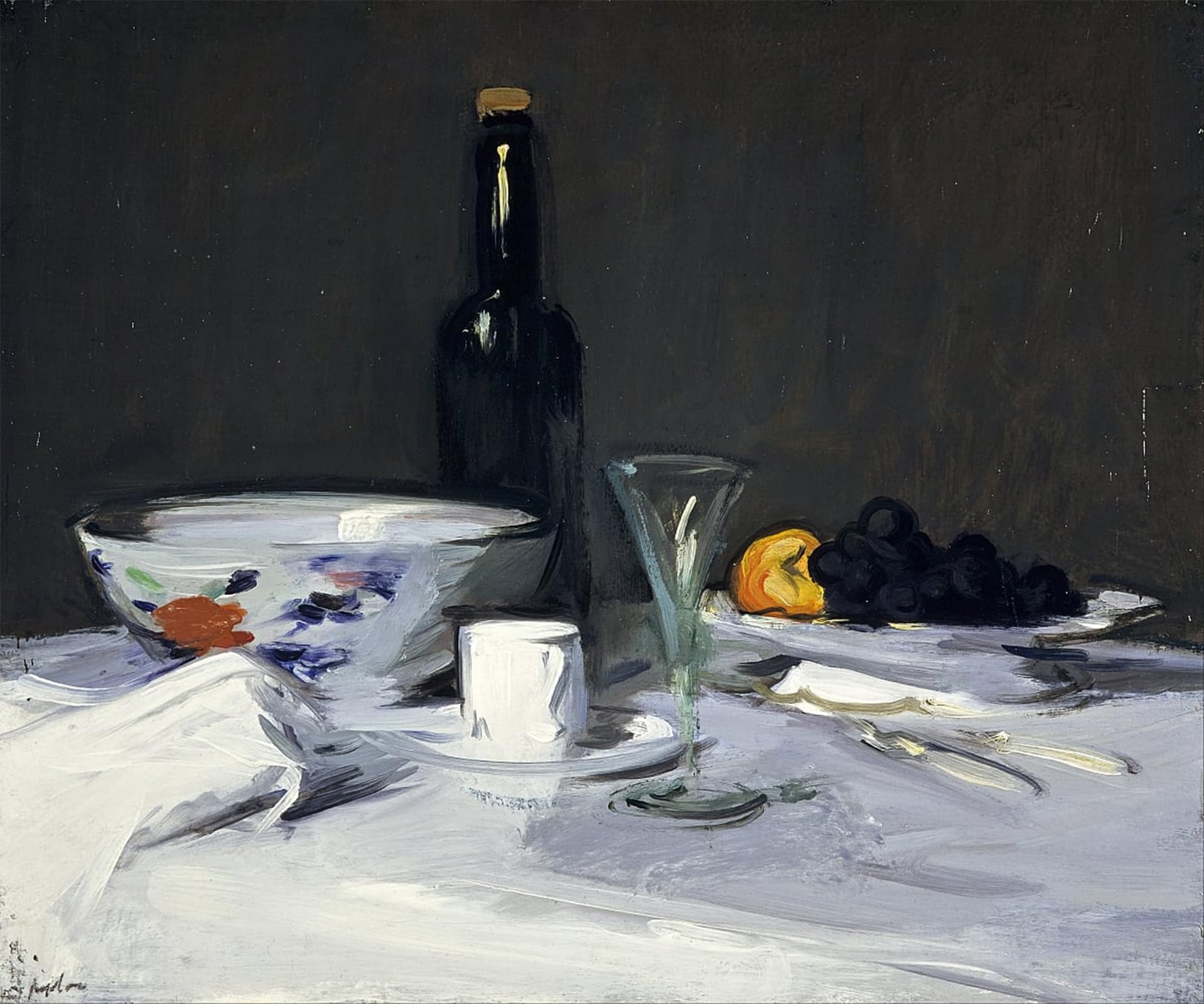 SERENDIPITP Vintage Picture Print on Canvas Wall Art Poster the Black Bottle by Samuel John Peploe Artwork Print Poster for Wall Decor 60x90cm