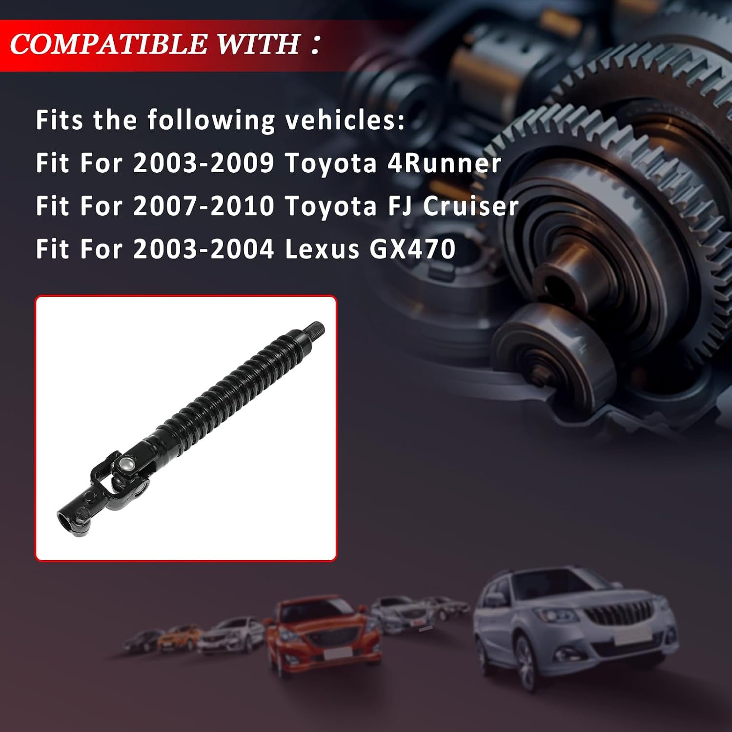 45203-35310 Lower Steering Shaft Column for Toyota 4Runner 2003-2009 4.7L, for Toyota FJ Cruiser 2007-2010, for Lexus GX470 2003-2004, Replaces 4520335310 SKK-TY-022