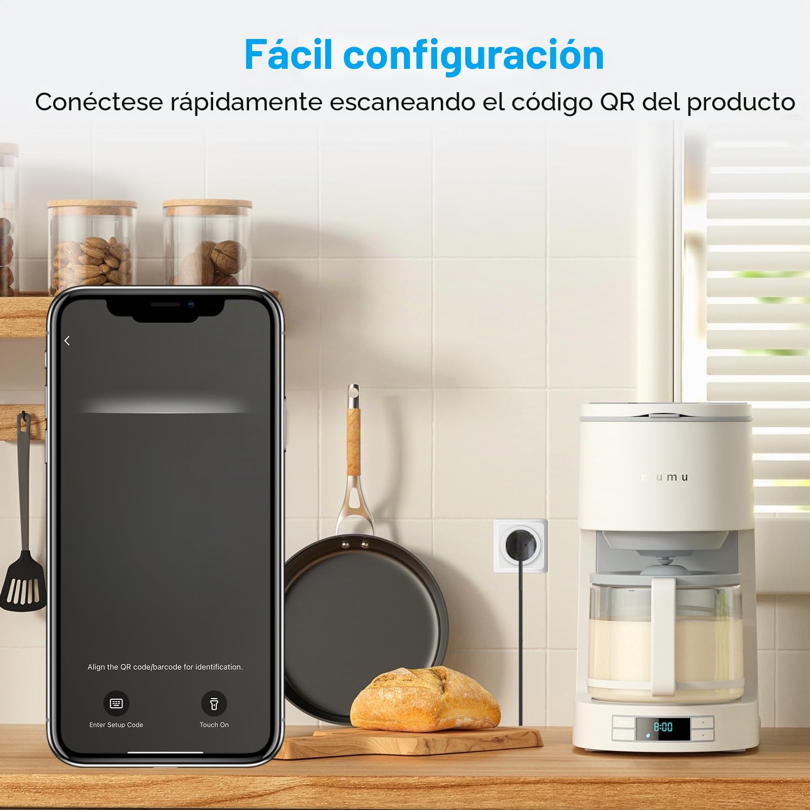 ANTELA Enchufe Inteligente Matter 16A 3680W Compatibles con(Apple Home, Alexa, Google Home y SmartThings), Monitor de Energía, Horarios y Temporizadores,APP Smart Life/Tuya,Wifi 2.4GHz,4PCs