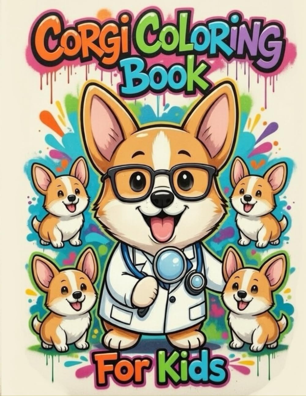 Corgi Coloring Book for Kids: 50 Adorable Corgi Puppies, Playful Adventures, Simple Patterns & Fun Scenes to Color for Children Ages 4-8, 9-12