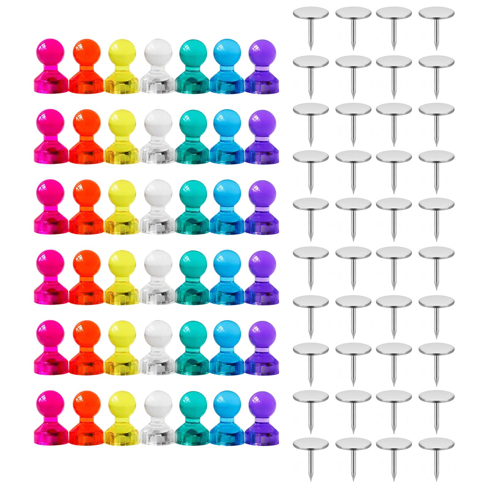 40Pcs Push Pins Cork Notice Board Tacks with Magnet for School Offices Whiteboard Boards Bulletin and Fridge Push Pins