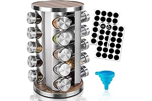 Maximize Kitchen Storage: 20-jar Rotating Spice Rack Organizer