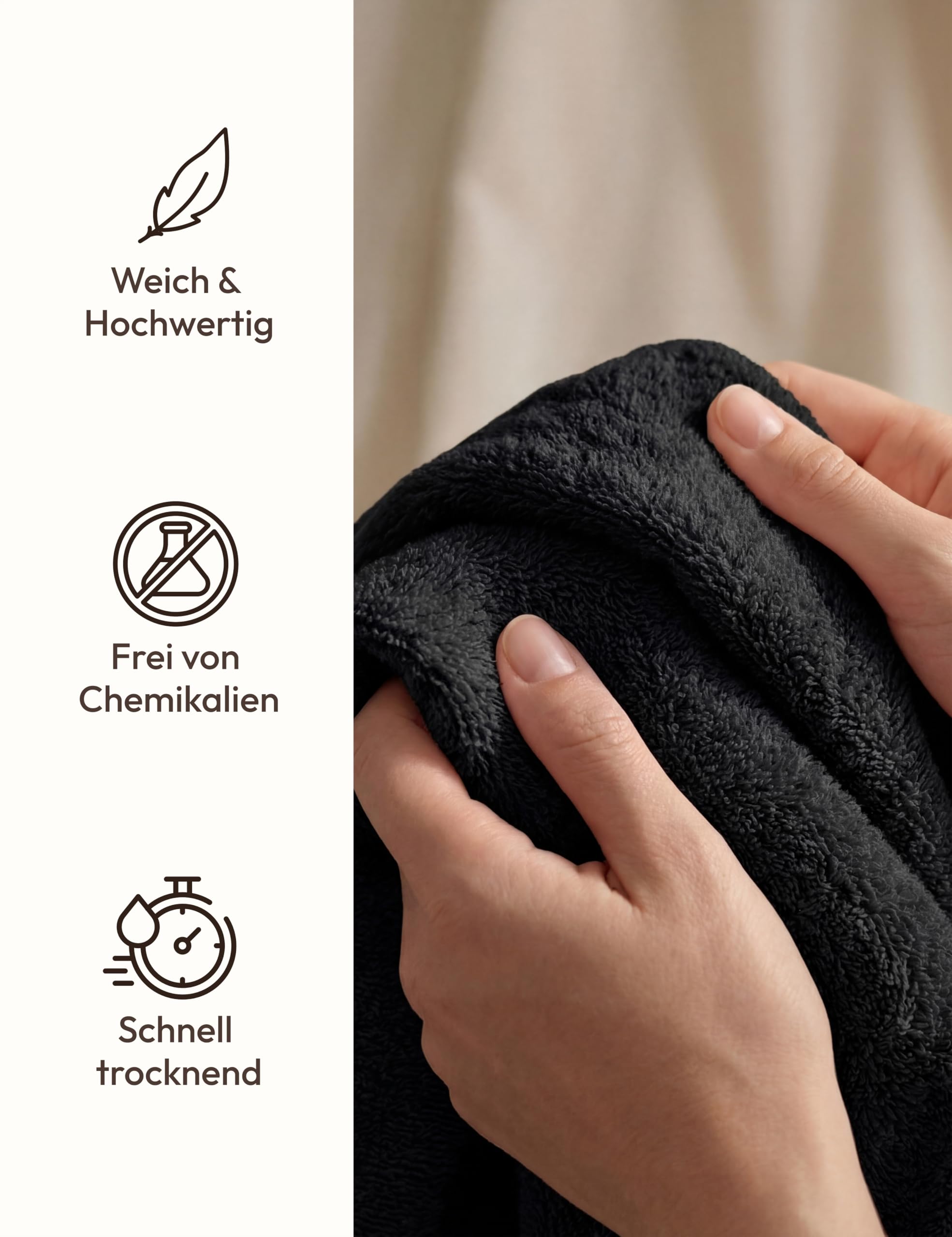 Accappatoio Donna Lunghezza Media con Cappuccio – 100% Cotone Spugna 380 g/m² – Accappatoio da Bagno, Spa e Casa, Lunghezza al Polpaccio, Morbido, Assorbente, Taglie S–XXL