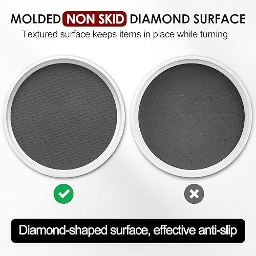 Miniatura 3 de Lazy Susan - Juego de 2 organizadores antideslizantes de 10 pulgadas para gabinetes, organización y almacenamiento de despensa, cocina, nevera,