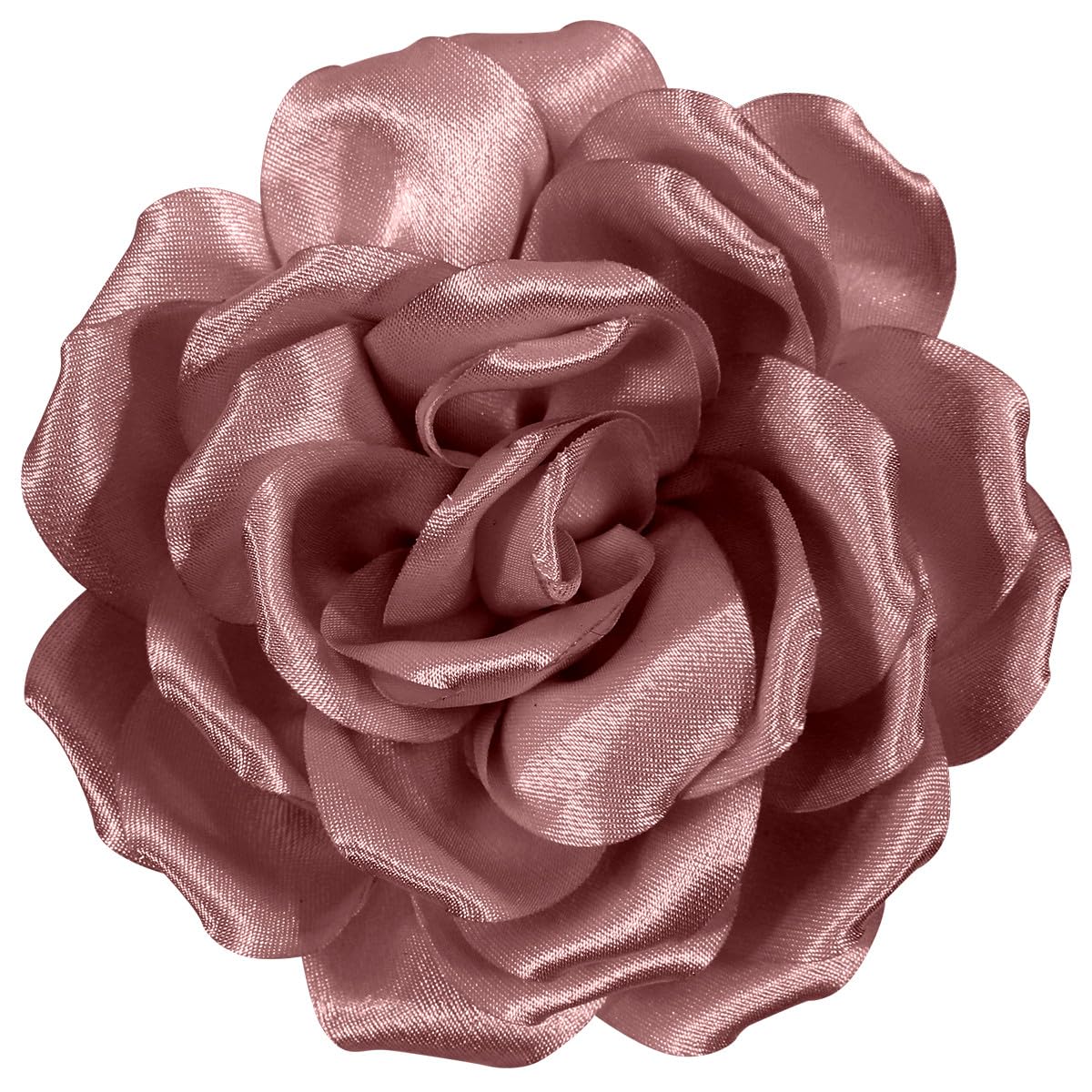 Mecool Fermaglio per capelli a forma di rosa in chiffon, per matrimoni, feste, corpetto, capelli con fiori, per gioielli per capelli, accessori da donna, fermagli per capelli da ragazza, rosso (11 cm