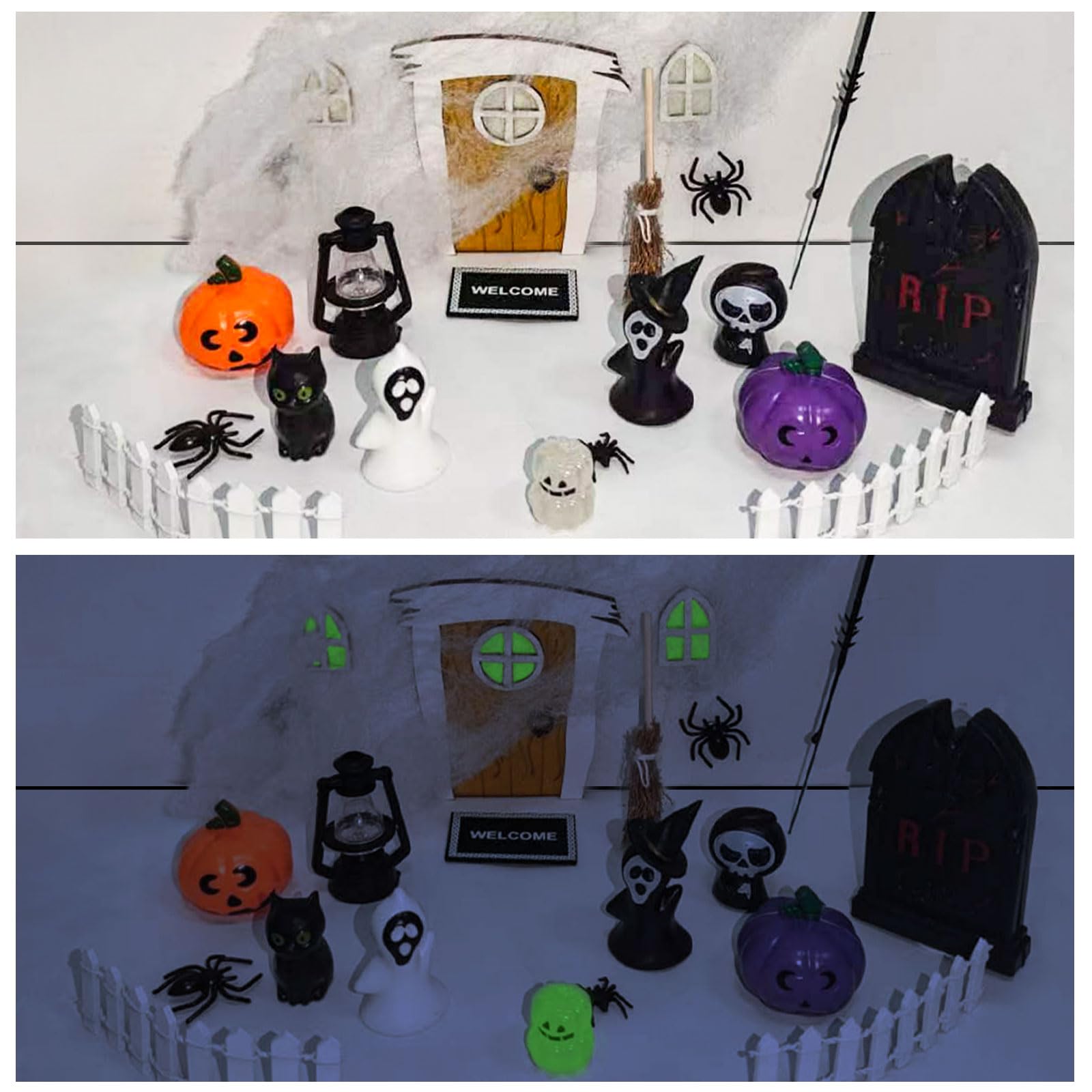 5-teiliges Wichteltür Set - Miniatur Geister Für Halloween & Weihnachtsdeko
