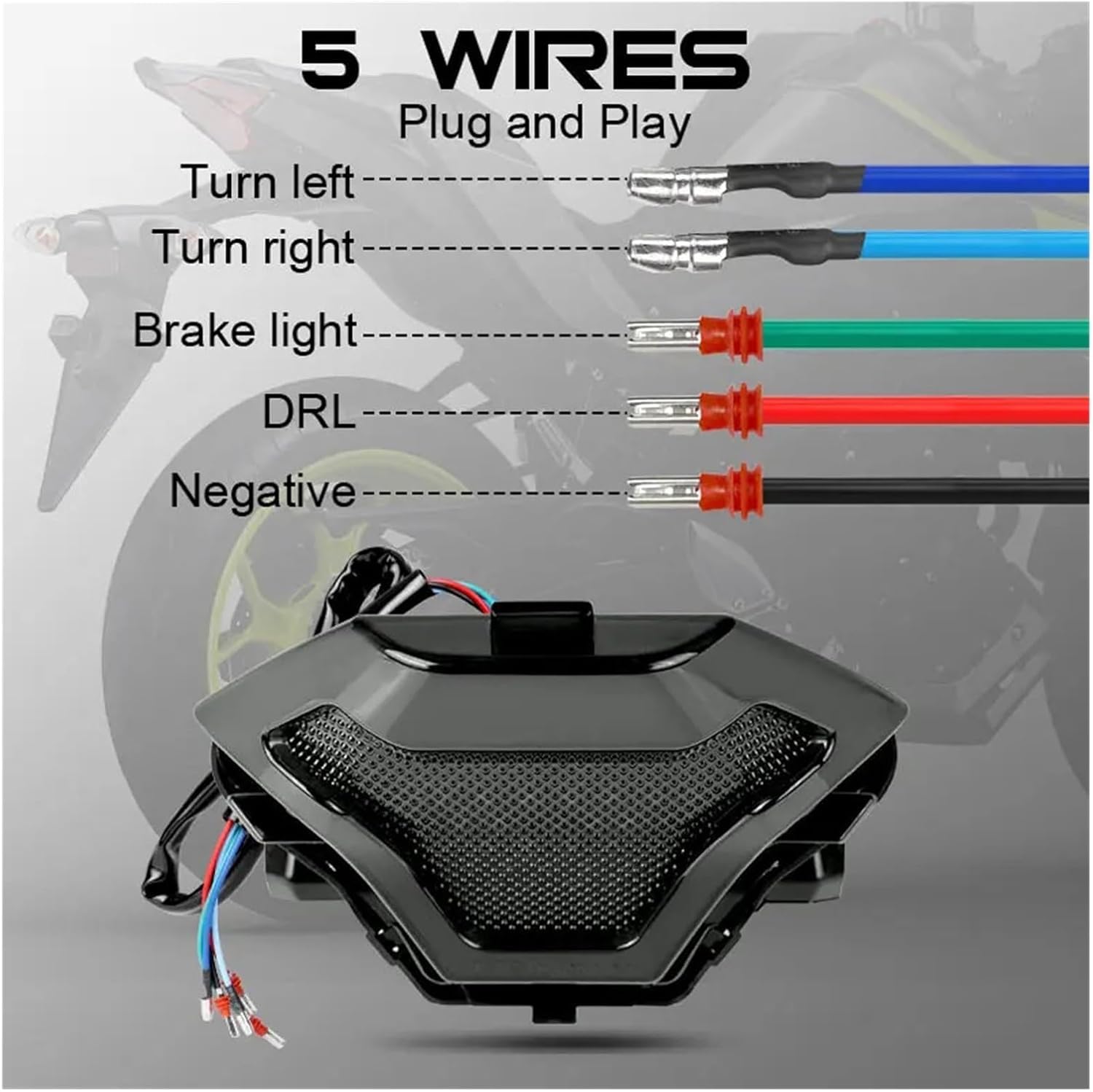 Luz de Freno Trasera Moto Para lc150 sniper150 Intermitente de motocicleta Luz trasera LED para motocicleta Luz de freno trasera Luz indicadora trasera