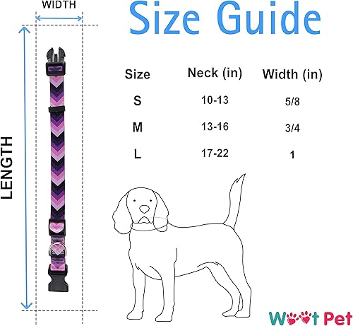 Miniatura 2 de Collar para perro  Lindo collar para perros pequeños, medianos y grandes, collares para perros pequeños y hembras, suaves y ajustables (L (17 a 22
