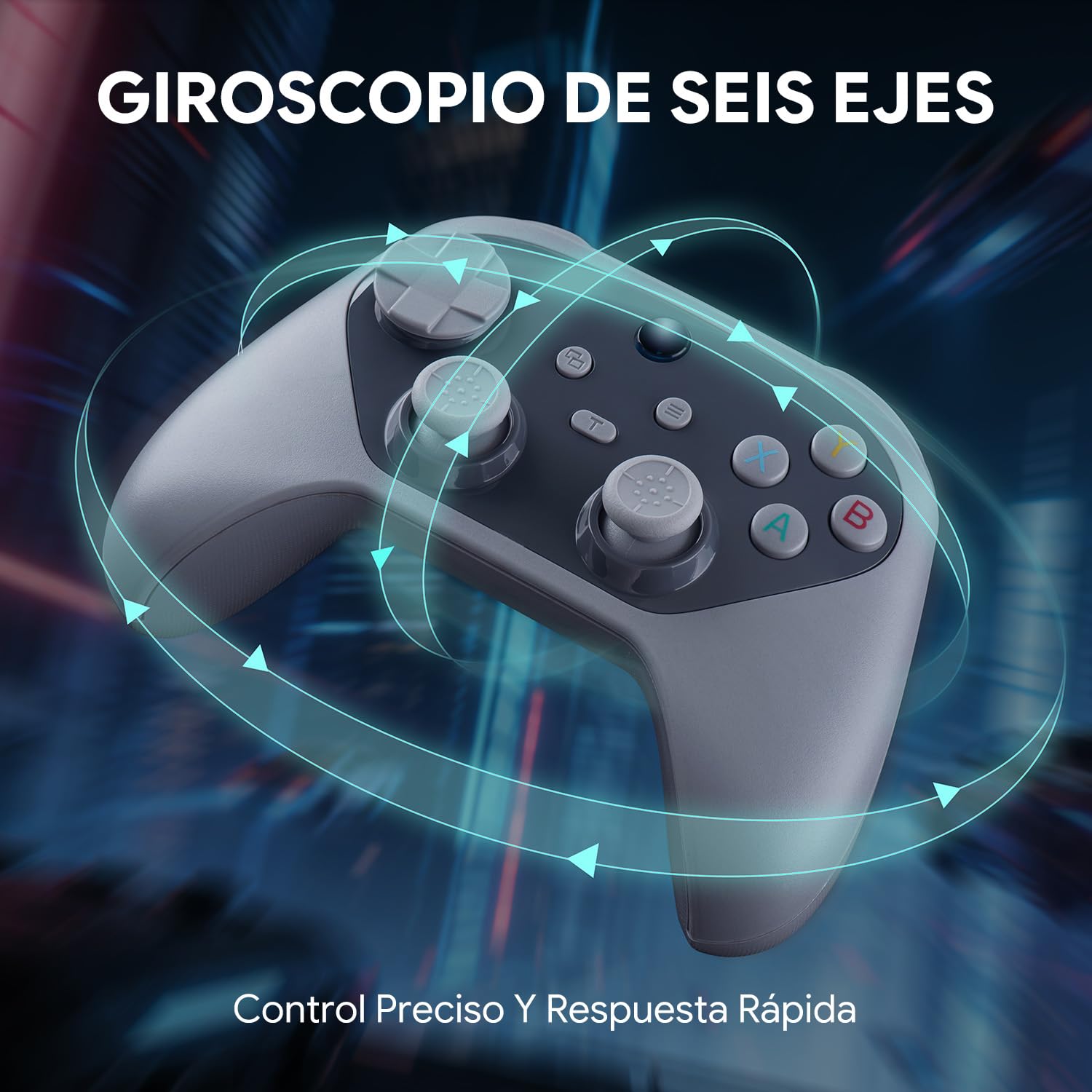 NITHO KARMA Mando Inalámbrico Compatible con Switch, Switch 2, PC, Android y iOS, Gamepad con Gatillos de Efecto Hall, Botones Traseros Programables, Giroscopio 6 Ejes, Vibración Dual y Turbo – Gris