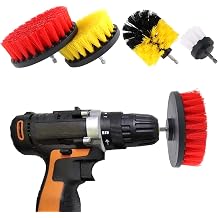 Keadic 4pcs Drill Brush Attachment Set, Electric Cleaning Brushes Set,Power Scrubber Brush Kit for Cleaning with Extend Attachment Drilling Brushes for Grout, Floor, Tub, Tile, Shower,Kitchen