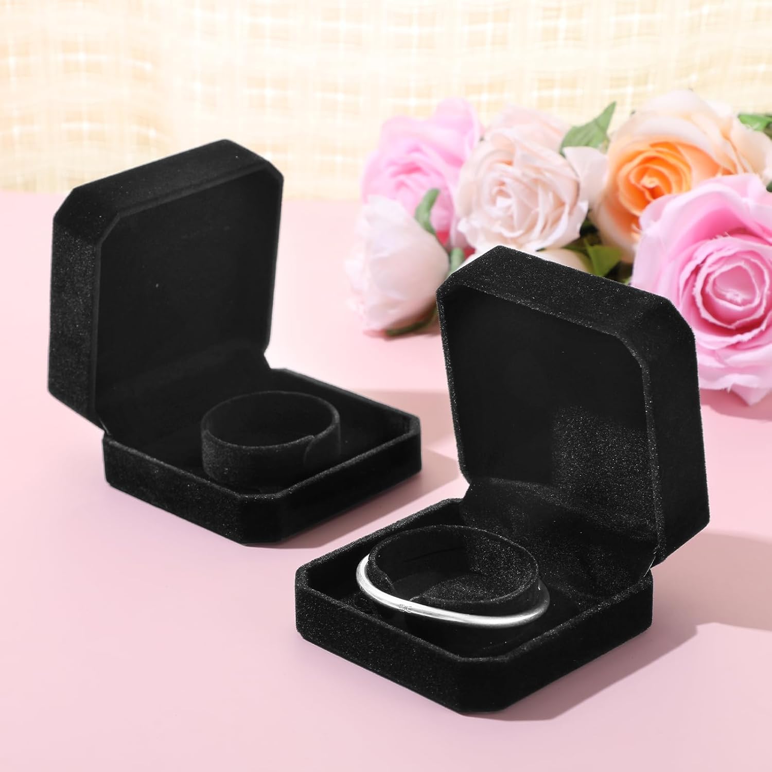 Tobeelec 12 Pcs Velvet Bracelet Boxes for Jewelry Gift, Classic Black Bracelet Gift Box Jewelry Box Storage Case Organizer Holder for Wedding, Engagement, Proposal, Birthday and Anniversary (Black)