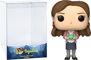 Funko Pam Beesly: P o p ! TV Vinyl Figurine Bundle with 1 Compatible Graphic Protector (1172-57398 - B), Small