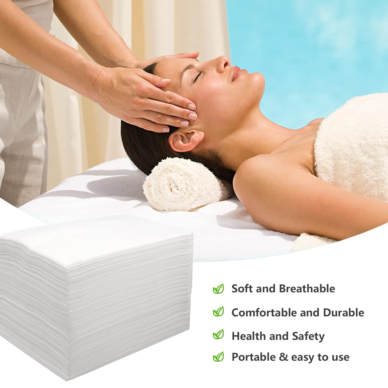 Massage Table Sheets, 200pcs Disposable Bed Sheets Soft Non woven Fabric Spa Bed Sheets Breathable For Massage Beauty Salon Eyelash Wax Tattoo Bed Covers, 31" x 71" White