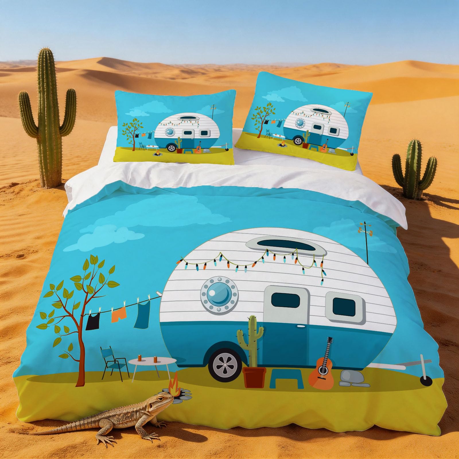 Housse de couette 240x260 camping car en microfibre douce anti-plis et facile à laver
