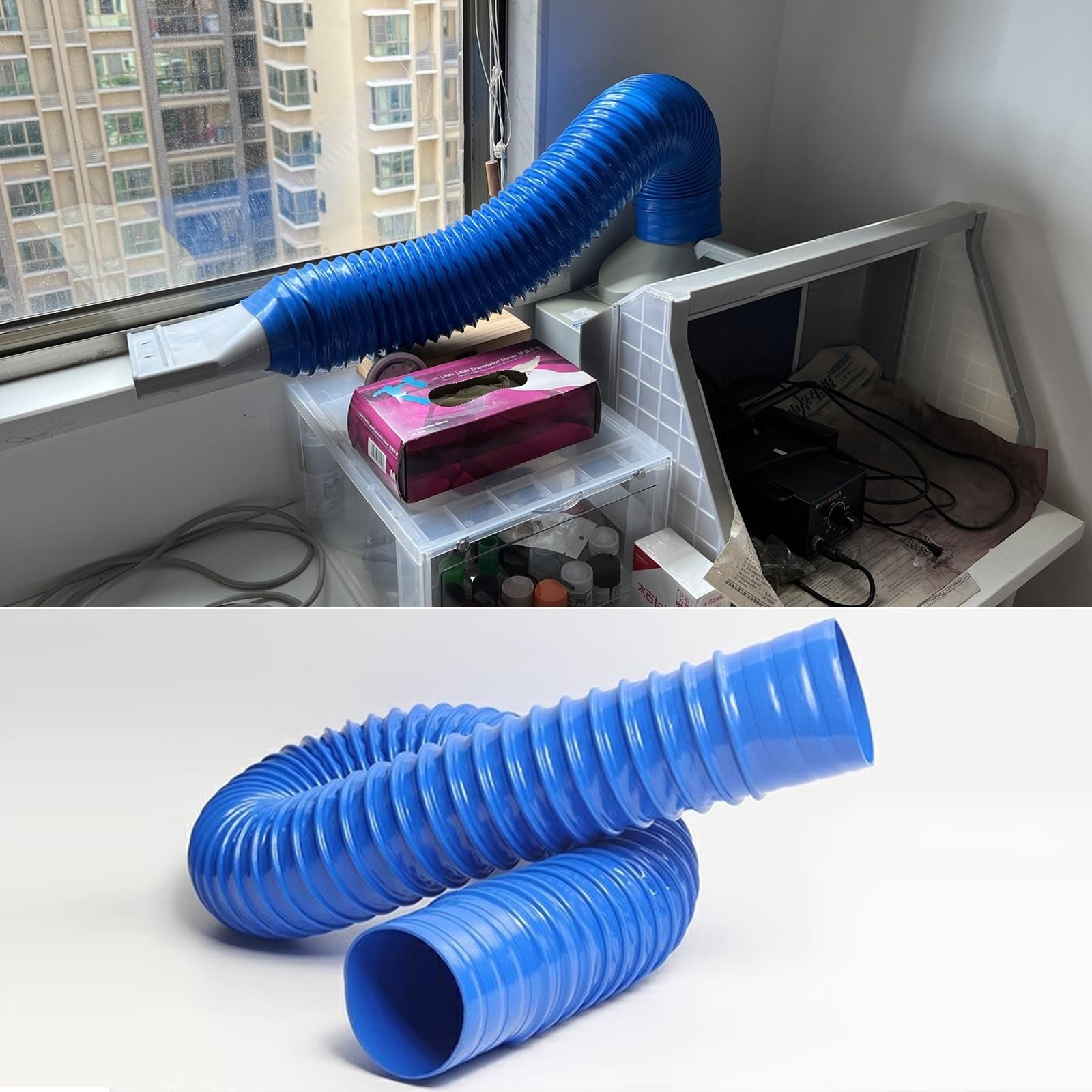 Tubo flessibile per la ventilazione, struttura in gomma PVC resistente, ideale per HVAC, asciugatrice, aspirapolvere e sistemi di drenaggio all'aperto