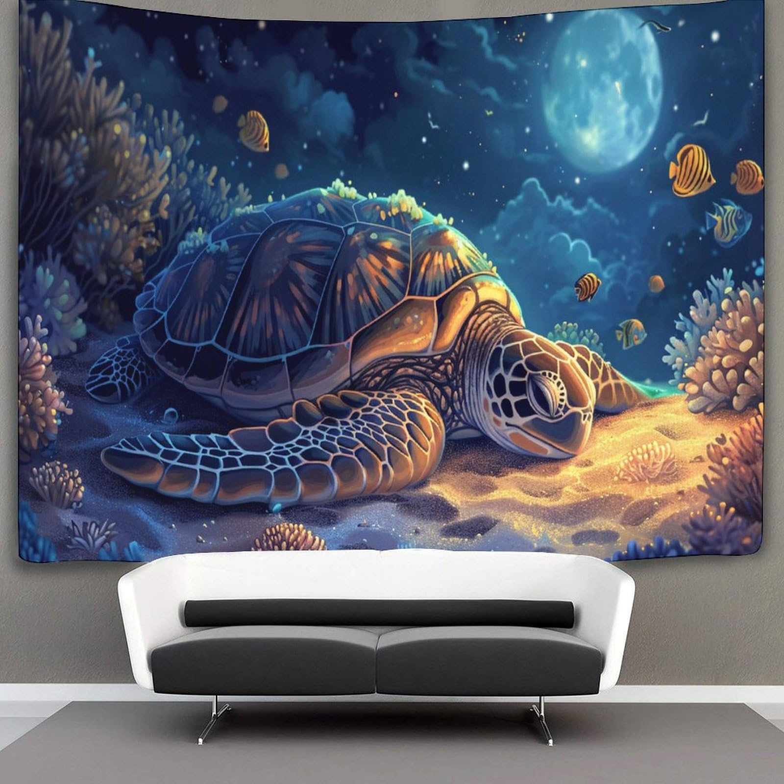 GXYUAOIEF 3D Sea Turtle Printed Wall Blanket Home Decoration Bedding Poster Wall Art Tapestry Tapestries Wall Hanging Soft Polyester for Bedroom Living Room Dorm Home Decorations 70cmx100cm