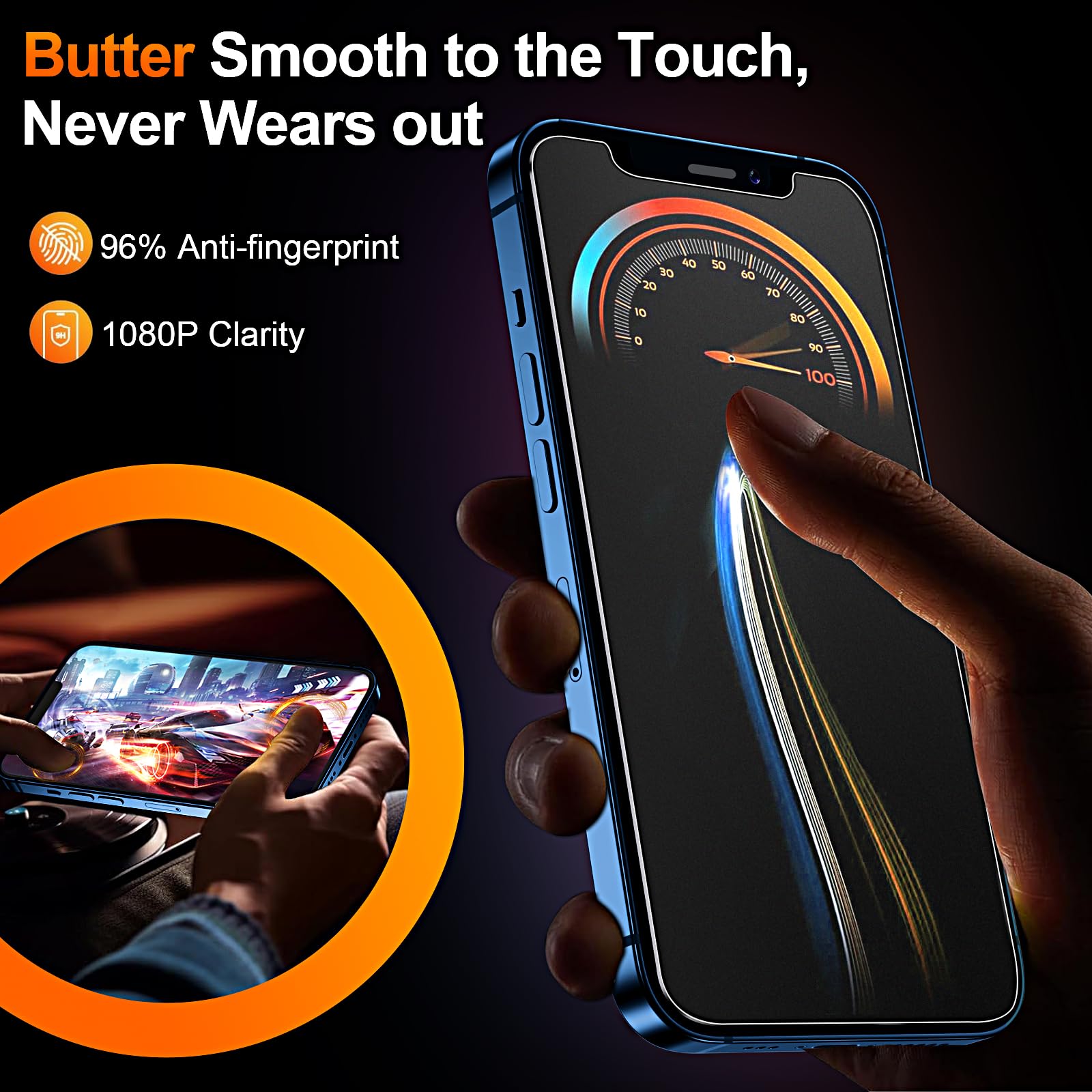 QUESPLE Pellicola Opaca per iPhone 12, iPhone 12 Pro [2 Pezzi], Anti- Impronte e Antiriflesso Vetro Temperato, Durezza 9H Opaco HD Trasparente Film Protettiva Schermo, Senza Bolle