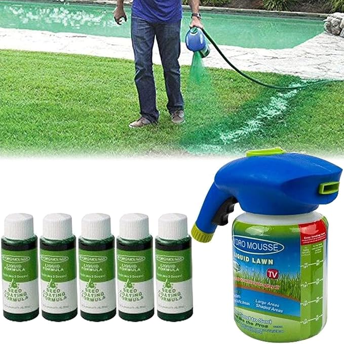 Seed Sprayer,5 Bottles Liquid Lawn System Grass Seed Sprayer Seed Spray