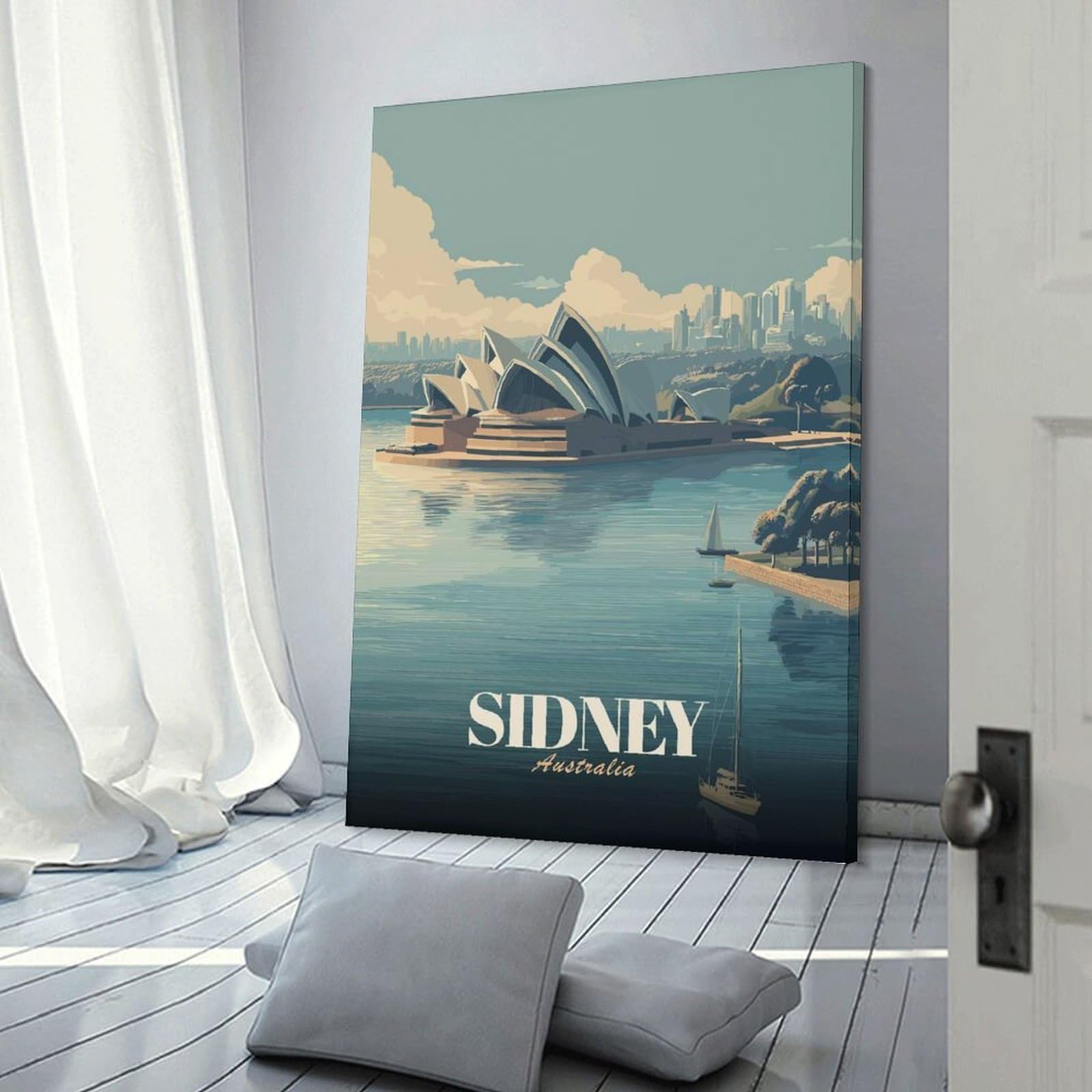 Junmoney Sydney Opera House Travel (3) Wall Art Print, 24x36inch(60x90cm), for Bedroom Decor, Cosy Corners Or Studios, Decorative Wall Art for Cosy Rooms