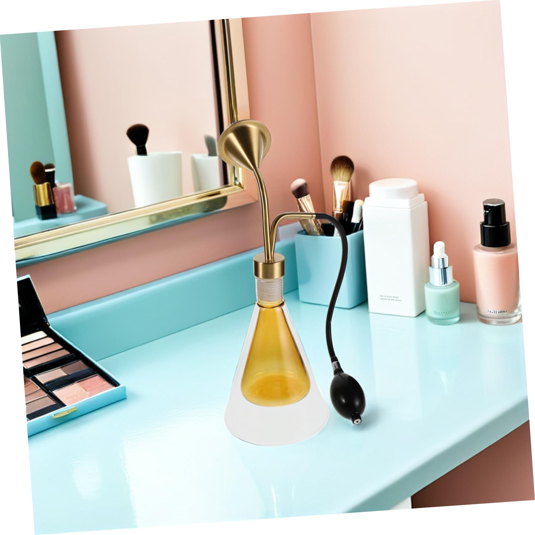 Diffusore Oli Essenziali in Vetro a Doppia Parete, Bottiglia Aroma Tester | Oli Essenziali e Petali, Uso Casa e Spa, Leggero ed Elegante Colore Casuale