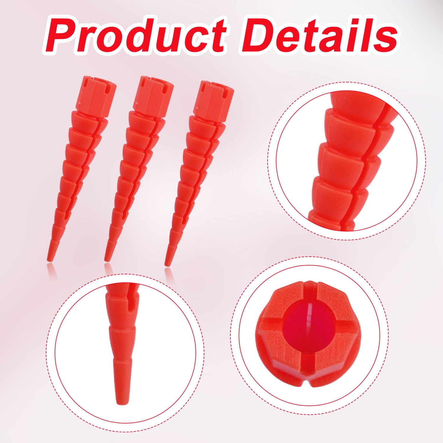 10pcs Wood Anchors for Screws Plastic Wood Anchor Stripped Screw Hole Repair Fixing Stripped Screw Holes for #2 to #16 Wood Screws Holes from Stripped to Gripped (Red) - Image 3