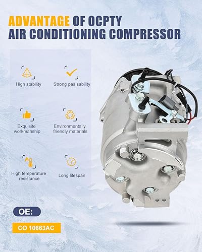 Miniatura 3 de OCPTY Compresor de aire acondicionado CO 10663AC para Honda CR-V 2.4L 2002-2006