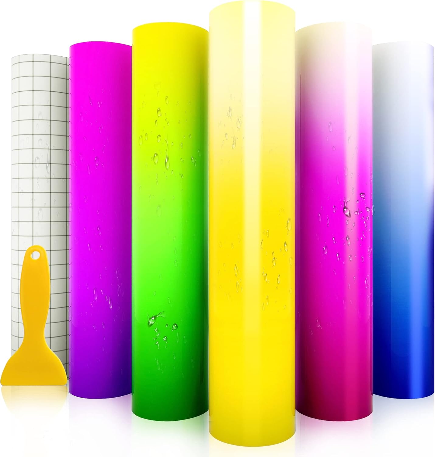 TECKFUNYL 6 Sheets Color Changing Vinyl 12 x 12 Inch Cold