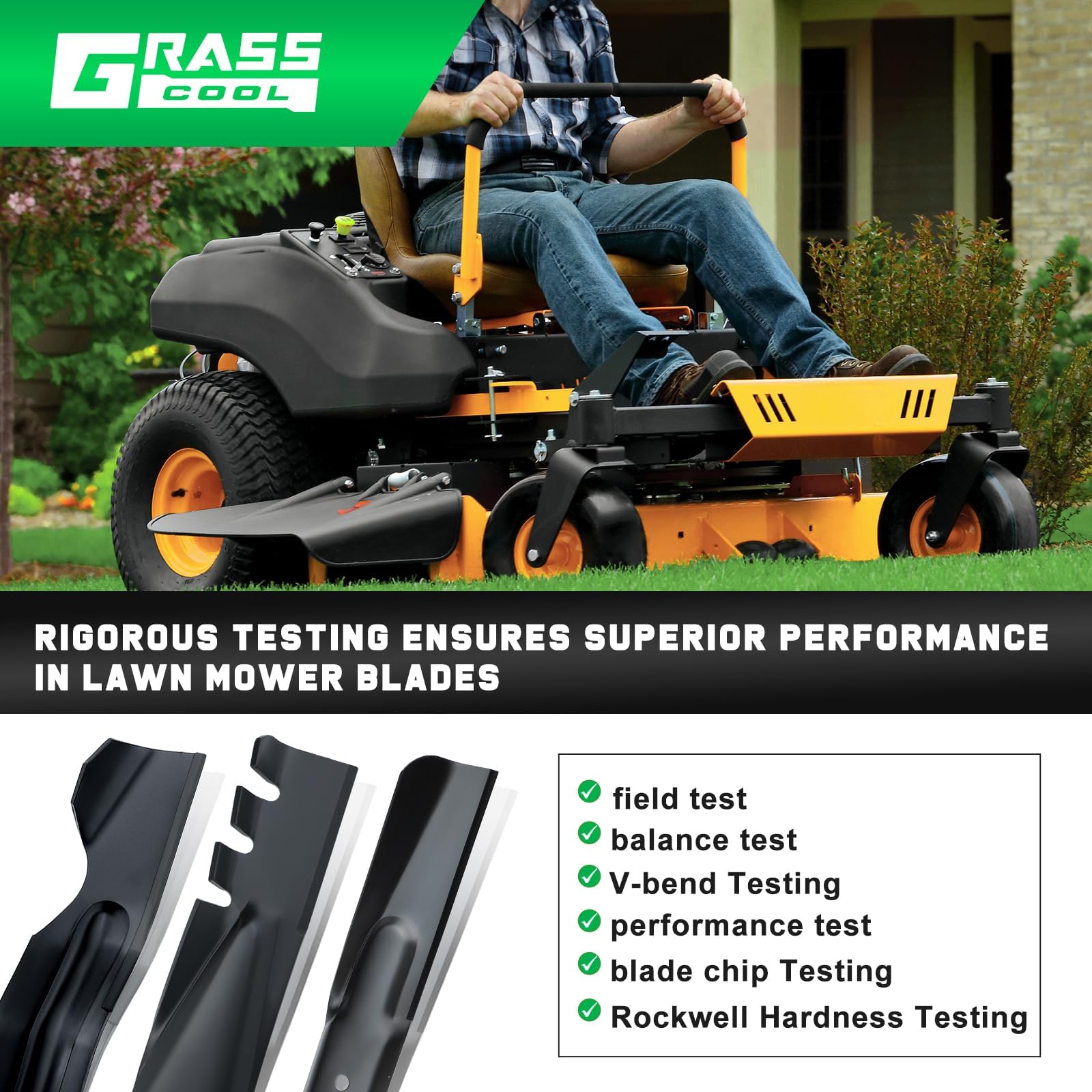 Grasscool Lame per tosaerba Scag Ferris 482878 5101756s per Patriot Liberty Tiger Cat Freedom 52'' Deck Zero Turn 5021227 5101756