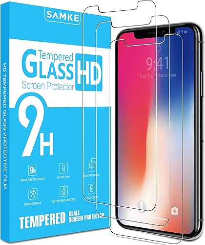 SAMKE Protector de pantalla compatible con Apple iPhone XR iPhone 11 6.1 pulgadas no iP10-5.8 pulgadas vidrio templado, borde 2.5D Advanced HD