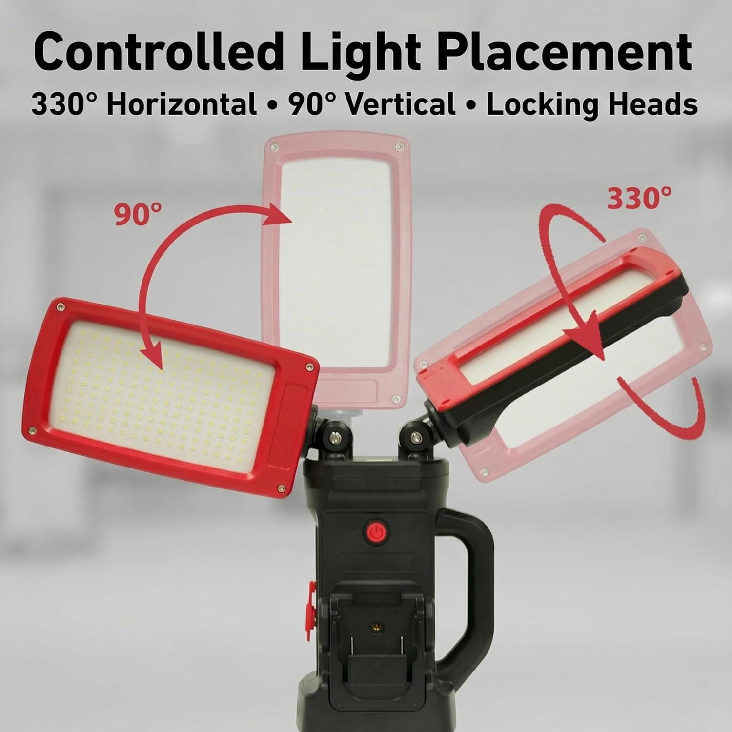 Dual-Head Tripod LED Work Light, 85W 14000LM, Compatible with DeWalt,Makita and Milwaukee 18-21V Tool Power Batteries for Construction Jobsite(No Power Adapter)