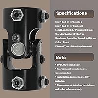 Vista 3 de Acoplador de junta en U de dirección, 1 pulgada DD x 1 pulgada DD junta en U del eje de dirección, junta universal de dirección, acoplamiento