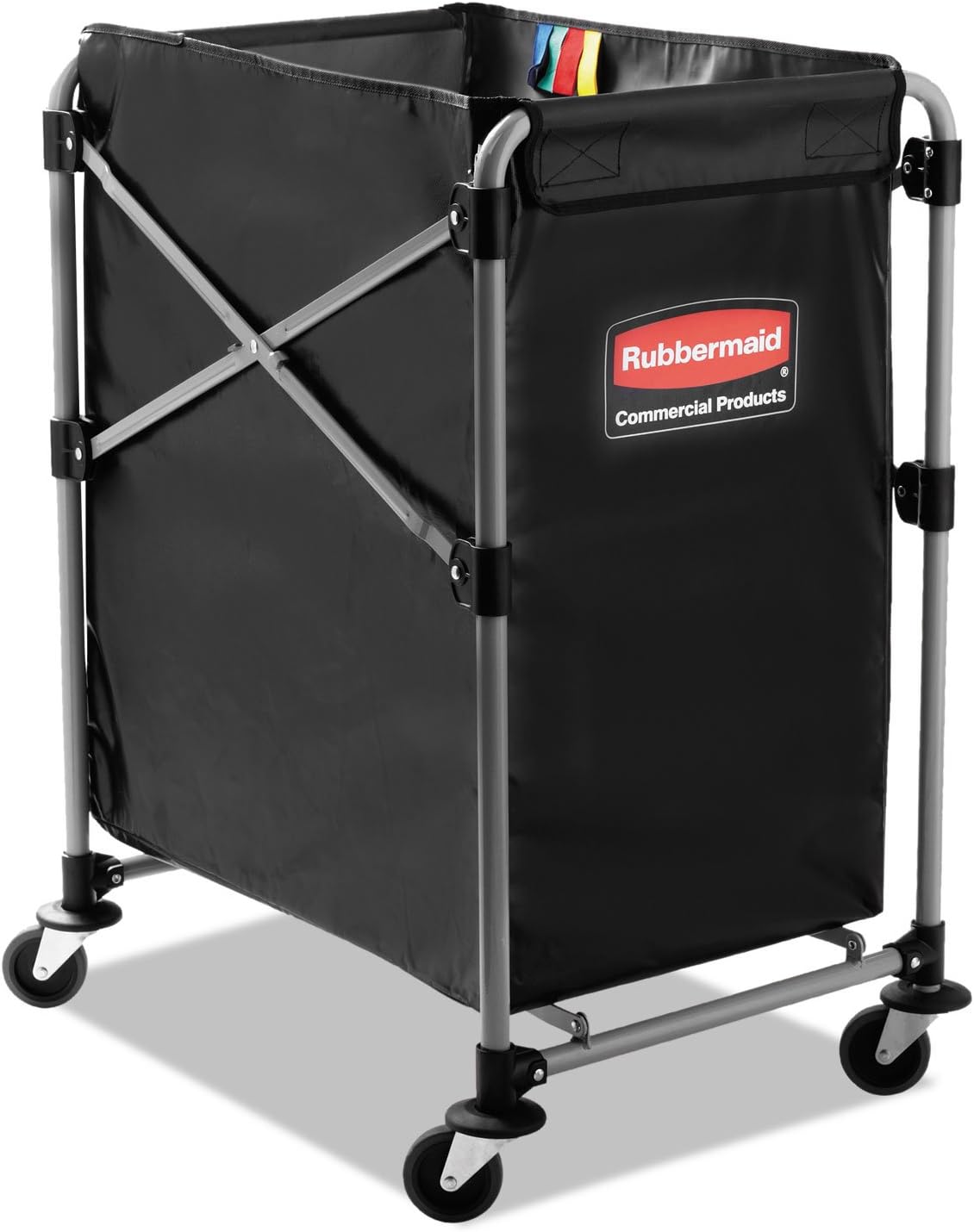 Rubbermaid Commercial Collapsible X-Cart, Steel, Four Bushel Cart 20 1 3w X 24 1 10d Black Silver 21227859 - View #6